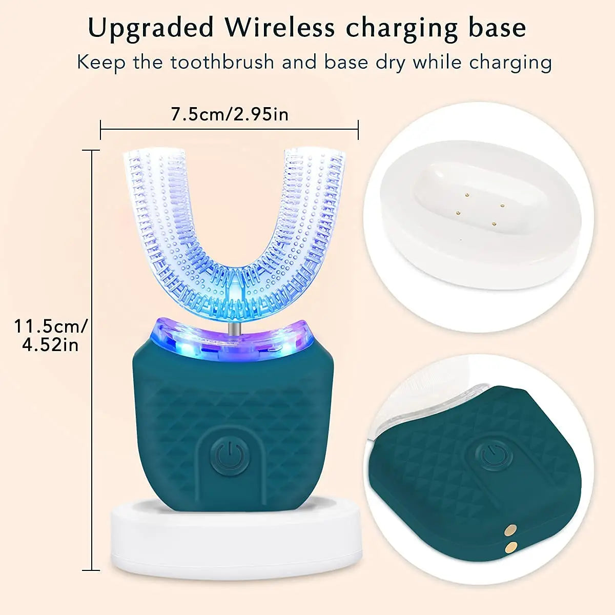 Automatic Toothbrush 360° Full Mouth Whitening Wireless Charging Waterproof Brush Ultrasonic Electric Toothbrush