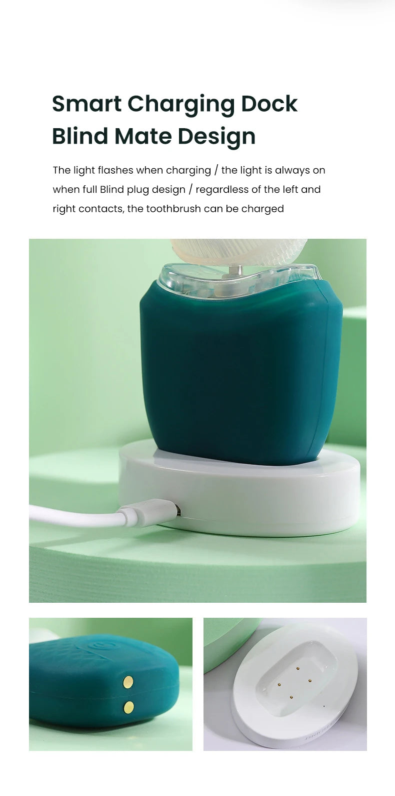 Automatic Toothbrush 360° Full Mouth Whitening Wireless Charging Waterproof Brush Ultrasonic Electric Toothbrush
