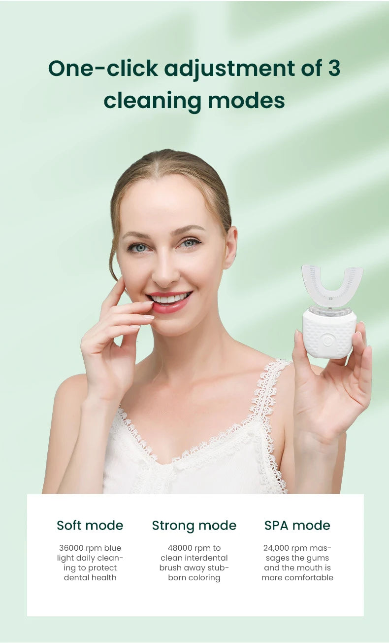 Automatic Toothbrush 360° Full Mouth Whitening Wireless Charging Waterproof Brush Ultrasonic Electric Toothbrush